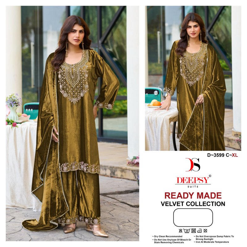 D 3599 A To D Deepsy Ice Velvet Pakistani Salwar Suits 